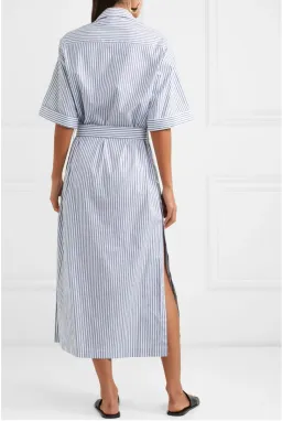 Anna Quan Zola Belted Striped Midi Dress Print Size 8 for rent on The Volte - image 2