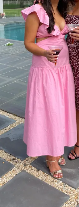 Suboo Rosanna Cut-Out Ruffle Maxi Dress Pink Size 10 for rent on The Volte - image 4