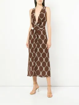 Manning Cartell Figure 8 Midi Dress Brown Print Size 12 for rent on The Volte - image 1