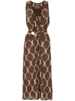 Manning Cartell Figure 8 Midi Dress Brown Print Size 12 for rent on The Volte - image 3