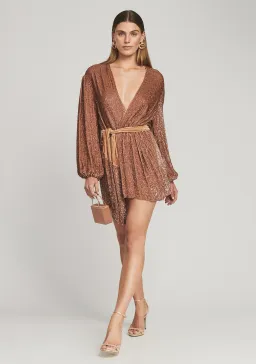 Retrofete Gabrielle Robe Dress in Bronze Sequin Size 12 for rent on The Volte - image 1