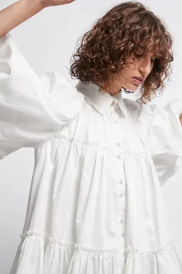 Aje Prima Circle Tiered Mini Dress White Size 12 for rent on The Volte - image 4