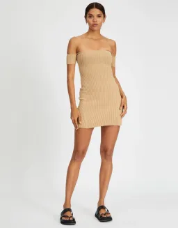 Anna Quan Candice Mini Dress Chai Brown Size 6 for rent on The Volte - image 1