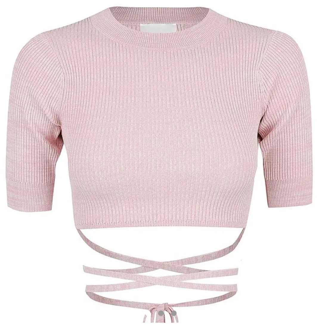 St. Cloud Label Milan Space Dye Mock Neck Knit Top and Savannah Space Dye Knit Skirt Set Pink Size 6 for rent on The Volte - main image