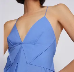 Scanlan Theodore Parachute Cotton Strappy Dress Blue Size 6 for rent on The Volte - image 3