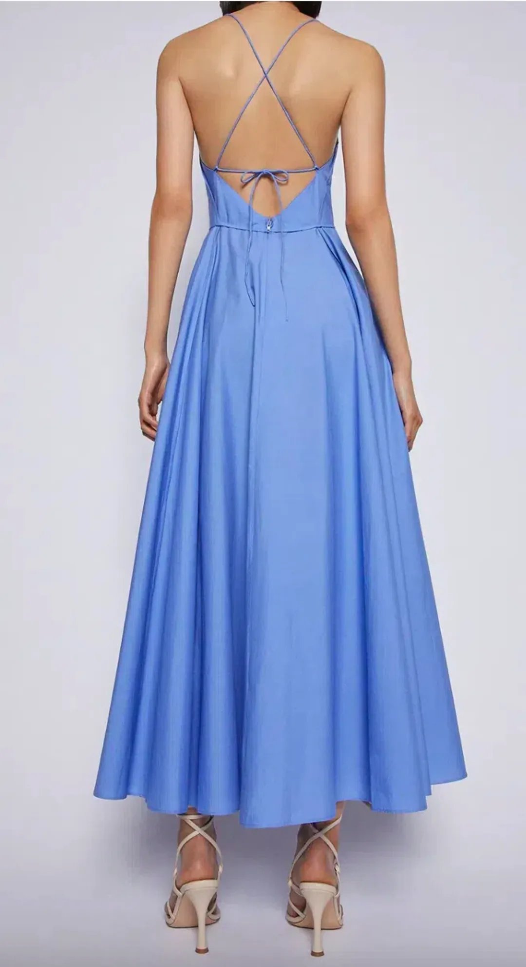 Scanlan Theodore Parachute Cotton Strappy Dress Blue Size 6 for rent on The Volte - main image