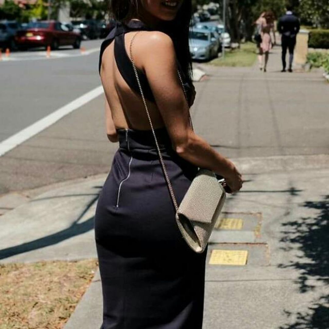 Nicholas Ponte Wrap Halter Dress (Navy) - Size 8  for rent on The Volte - main image