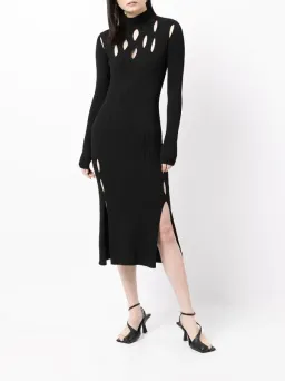 Dion Lee Slashed Rib Dress Black XS for rent on The Volte - image 1