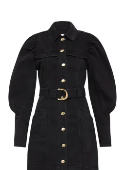 Aje Dione Denim Long Sleeve Dress Black Size 12 for rent on The Volte - image 4