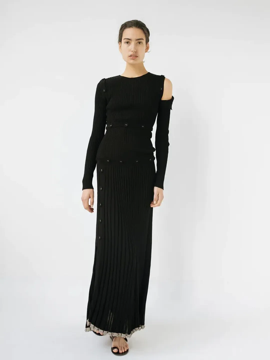 Christopher Esber Deconstructed Long Sleeve Dress Black Size 8  for rent on The Volte - main image
