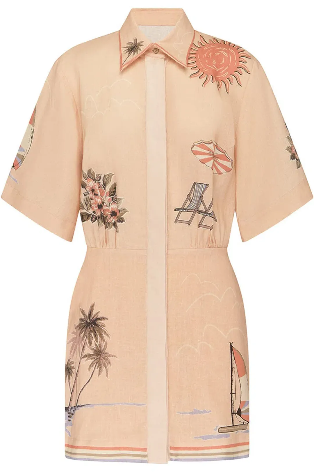 Alemais Marina Mini Shirtdress Print Size 14  for rent on The Volte - main image