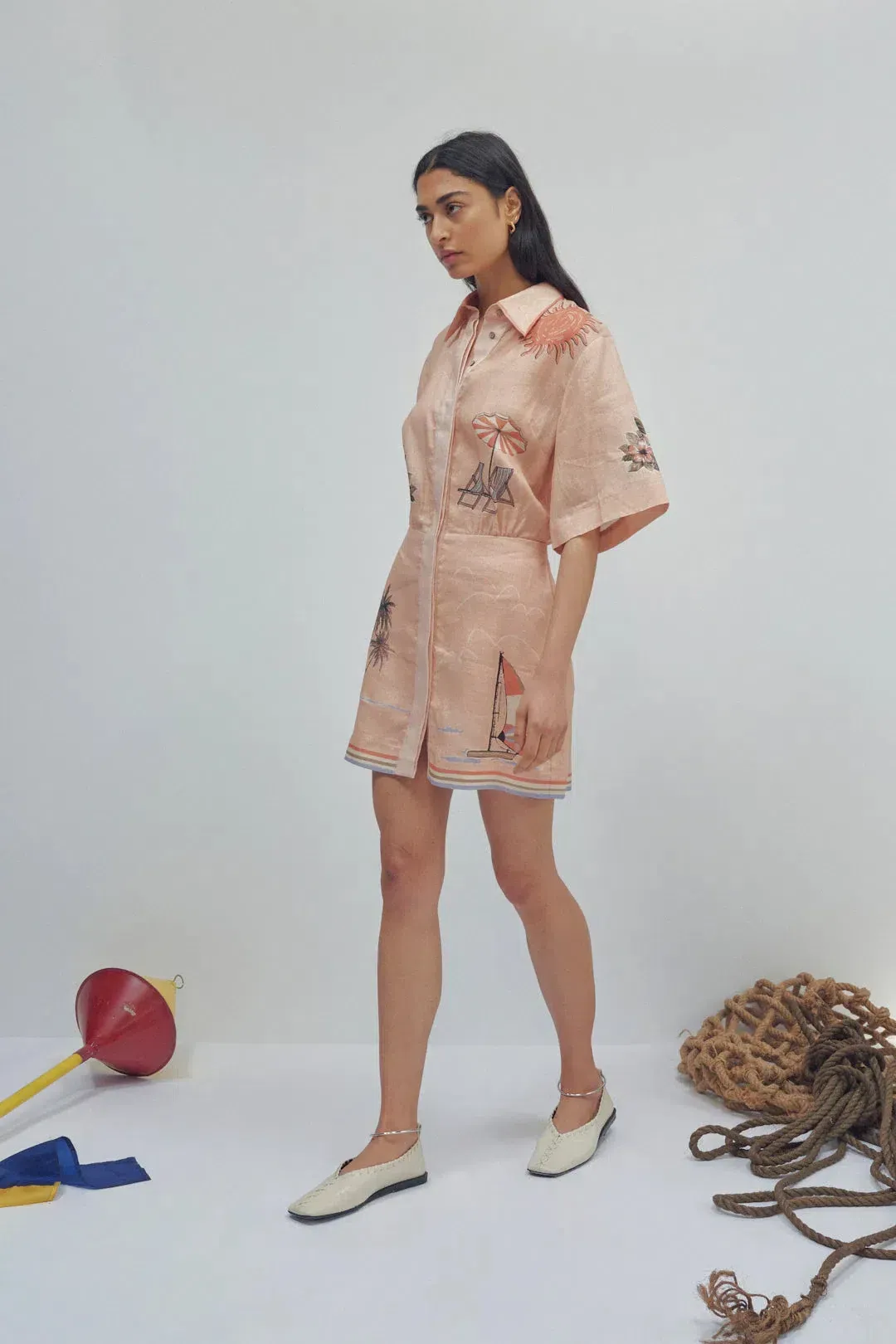 Alemais Marina Mini Shirtdress Print Size 14  for rent on The Volte - main image