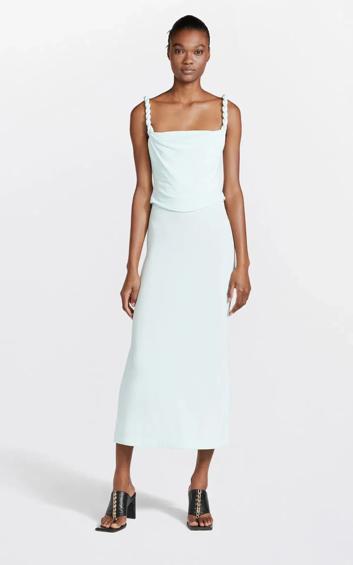 Dion Lee Rope Drape Dress Blue Size 8 for rent on The Volte - main image