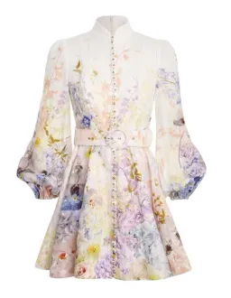 Zimmermann Rhythmic Buttoned Mini Dress Citrus Garden Size 1 / Au 10 for rent on The Volte - image 5