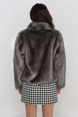 Unreal Fur Fur Delish Jacket Grey Size S for rent on The Volte - image 2