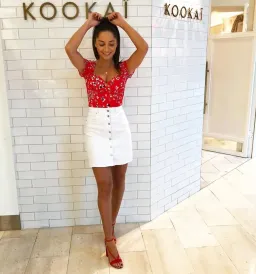 Kookai Delilah Top Red Flower Print Size 36 for rent on The Volte - image 1