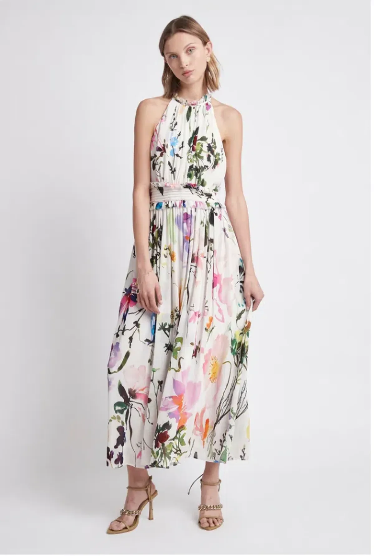 Aje Introspect High Neck Midi Dress Print Size 10 for rent on The Volte - main image