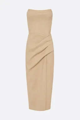 Manning Cartell French Kiss Strapless Midi Dress Beige Size 10 for rent on The Volte - image 3
