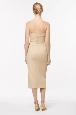 Manning Cartell French Kiss Strapless Midi Dress Beige Size 10 for rent on The Volte - image 2