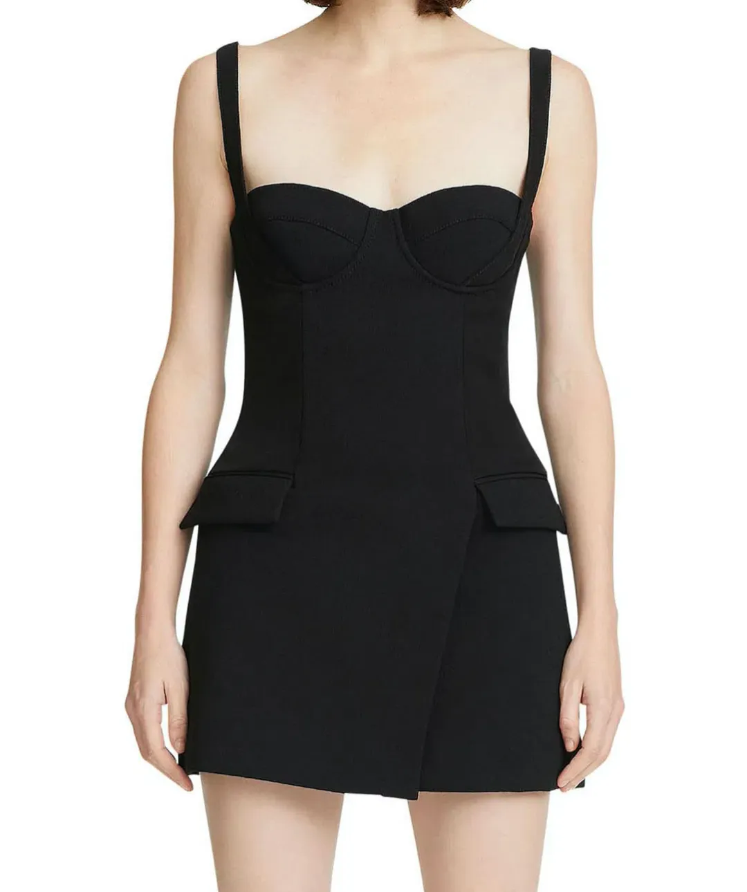 Dion Lee Belted Strap Bustier Mini Dress Black Size 8  for rent on The Volte - main image