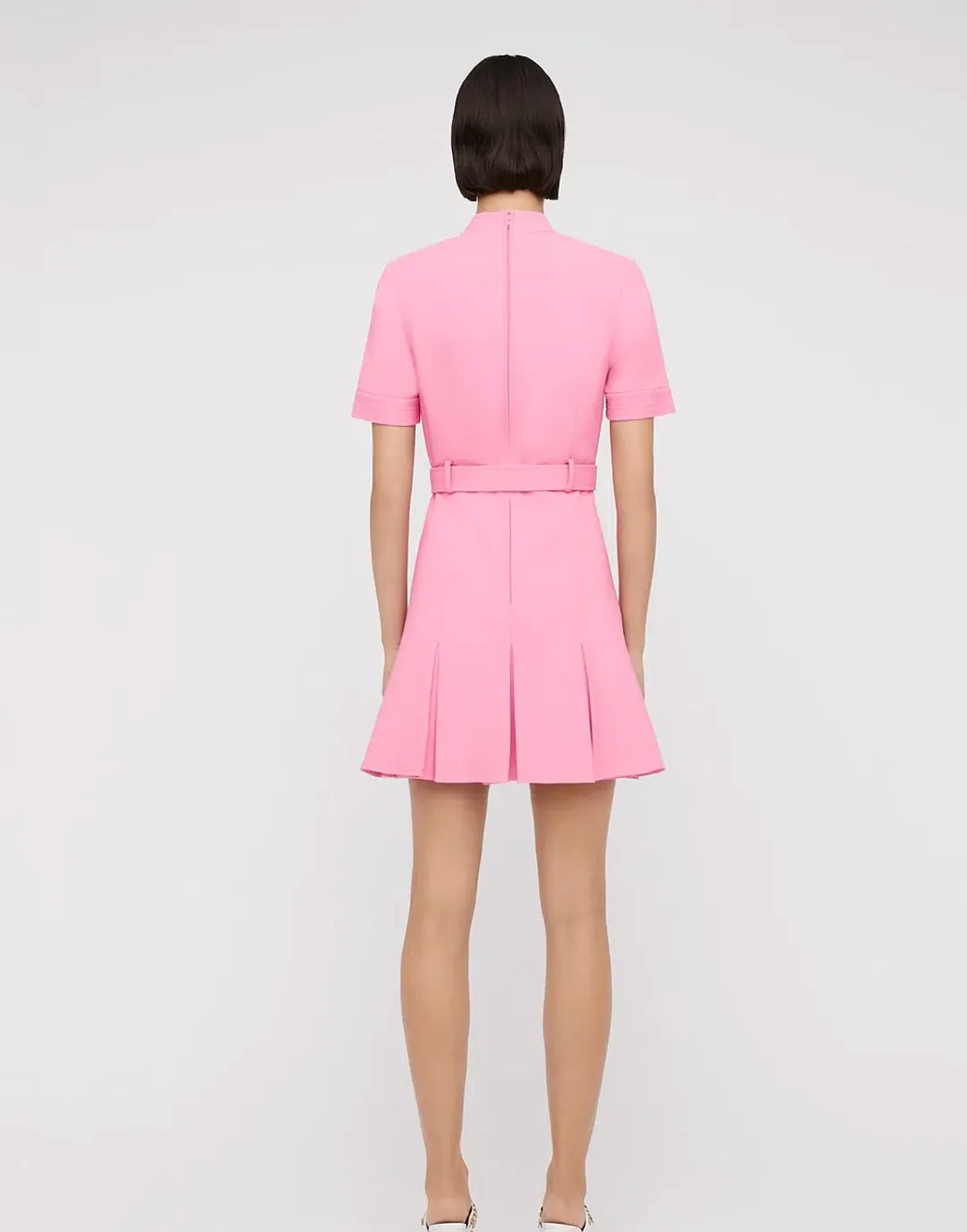 Scanlan Theodore Tailored Pleat Dress Pink Size 6 for rent on The Volte - main image