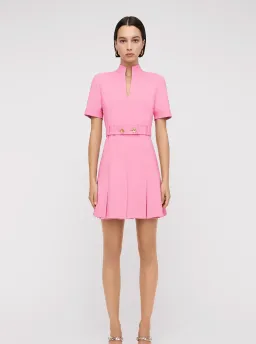 Scanlan Theodore Tailored Pleat Dress Pink Size 6 for rent on The Volte - image 1