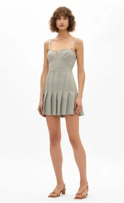 Dion Lee Column Pleated Mini Dress Grey Size 8 for rent on The Volte - image 1