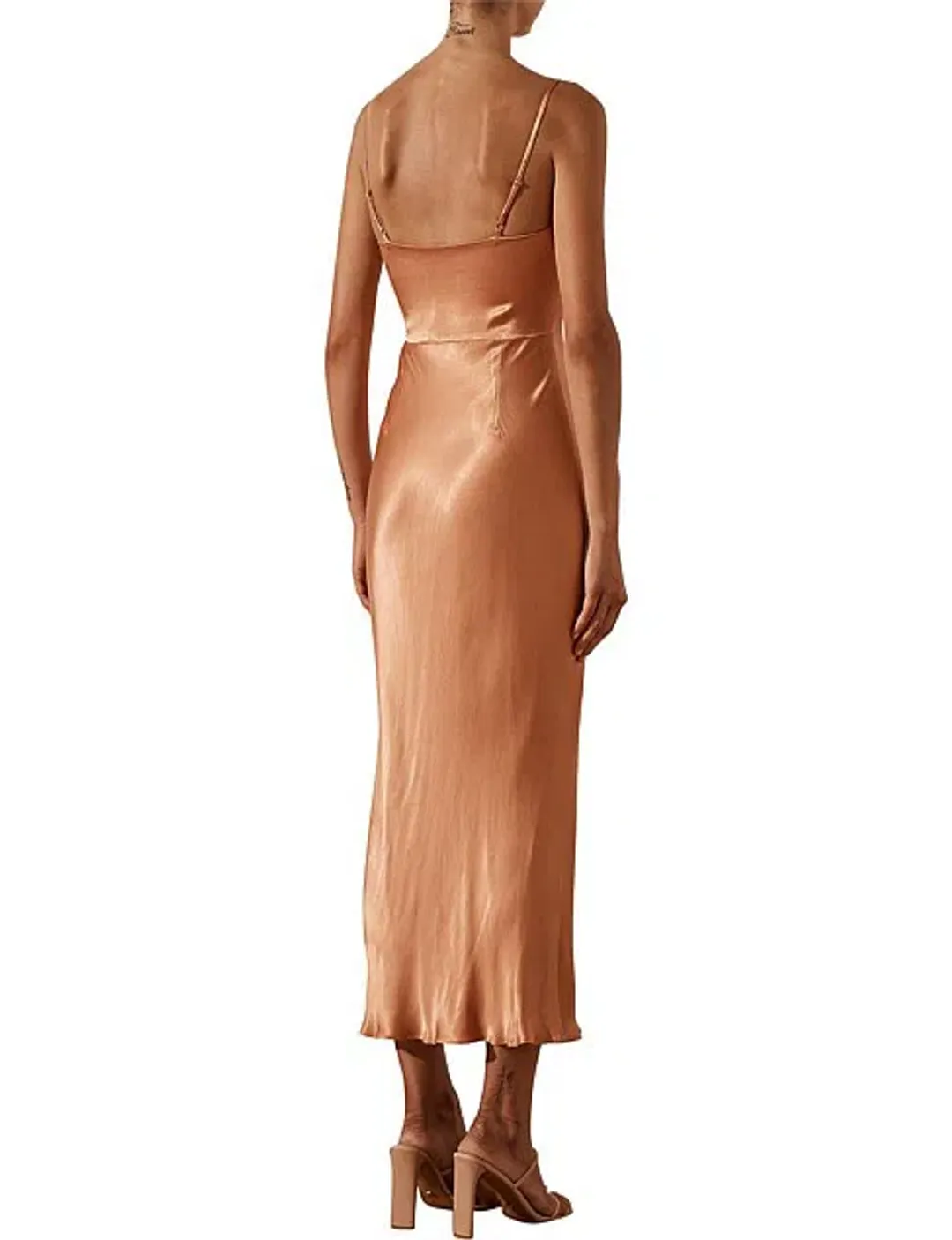 Shona Joy Loise Lace Up Midi Dress Caramel Size 8 for rent on The Volte - main image