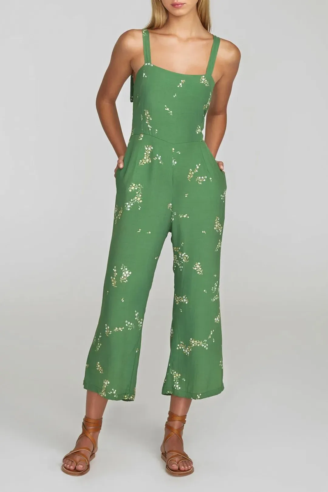 Faithfull the Brand Elsa Jumpsuit Green Size 12 for rent on The Volte - main image