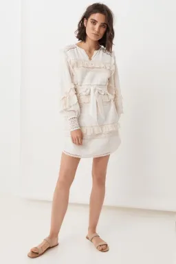 Spell Suki Mini Party Dress Cream Size M for rent on The Volte - image 1