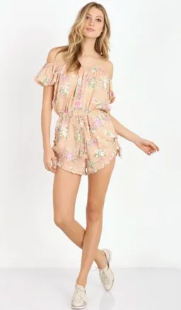 Spell & The Gypsy Sundancer Off The Shoulder Romper Blush Size M for rent on The Volte - image 1