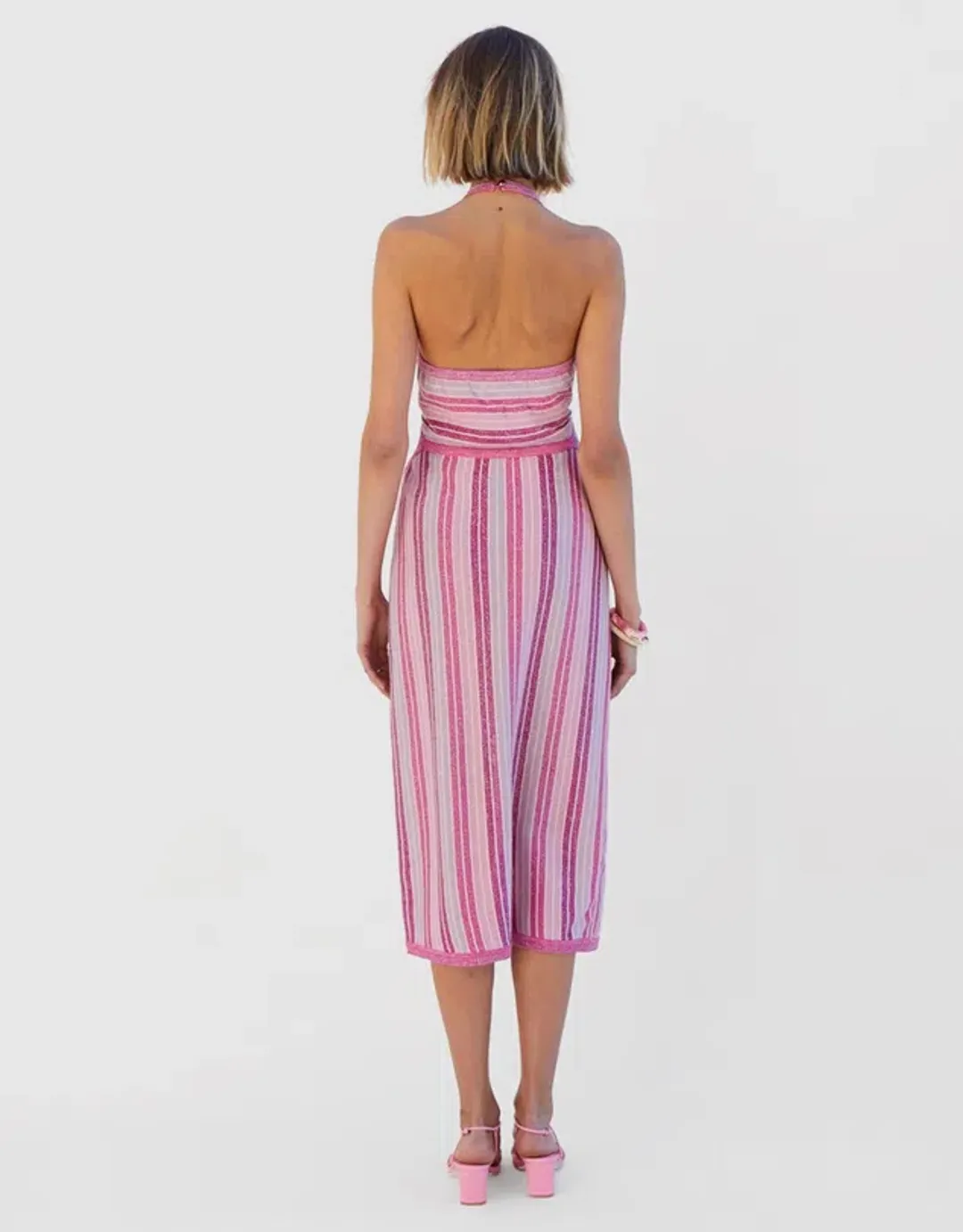 Suboo Beck Halter Cut Out Dress Pink Size XS for rent on The Volte - main image