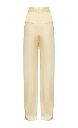 Michael Lo Sordo Relaxed Silk Boy Pants Pale Yellow Size AU 4 for rent on The Volte - image 5