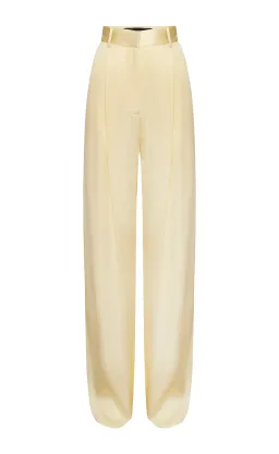 Michael Lo Sordo Relaxed Silk Boy Pants Pale Yellow Size AU 4 for rent on The Volte - image 4