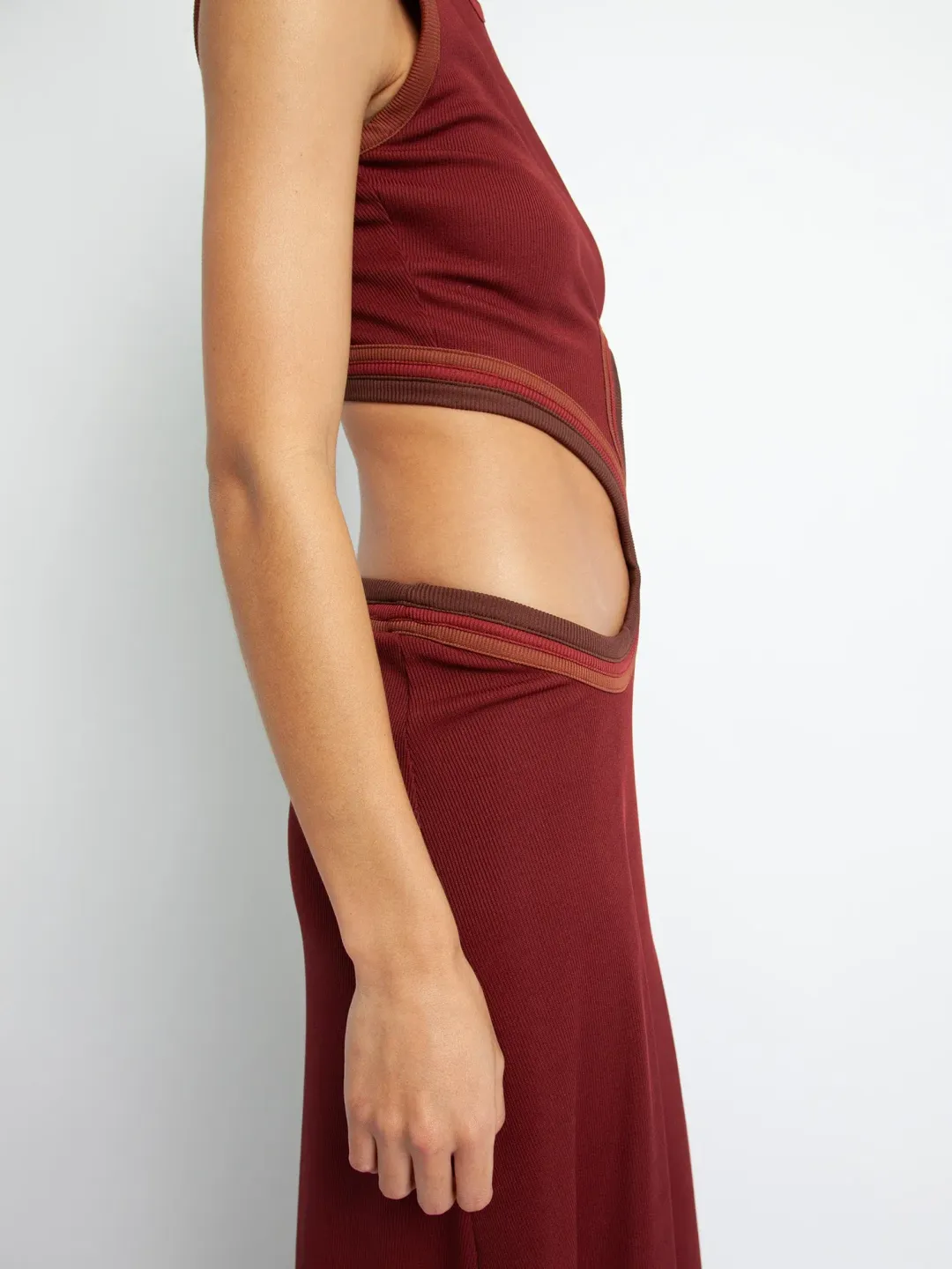 Christopher Esber The Multi Paisley Cut Torso Dress Lipstick Multi Size 10 for rent on The Volte - main image