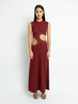 Christopher Esber The Multi Paisley Cut Torso Dress Lipstick Multi Size 10 for rent on The Volte - image 2