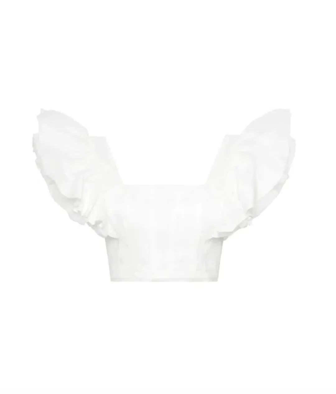 Aje Vanades Frill Crop Top & New Wave Mini Skirt Set Ivory Size 8  for rent on The Volte - main image