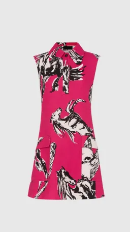 Leo Lin Wild Horses Mini Dress Pink Size 10  for rent on The Volte - image 4