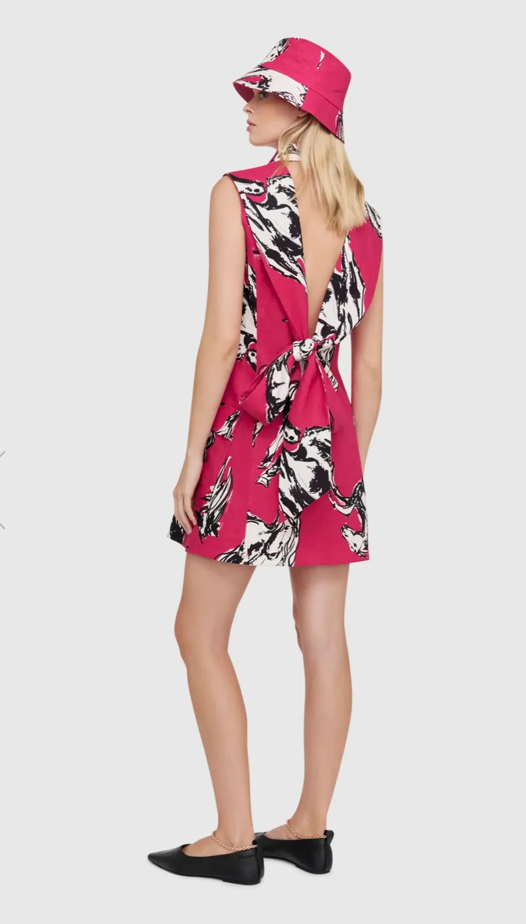 Leo Lin Wild Horses Mini Dress Pink Size 10  for rent on The Volte - main image