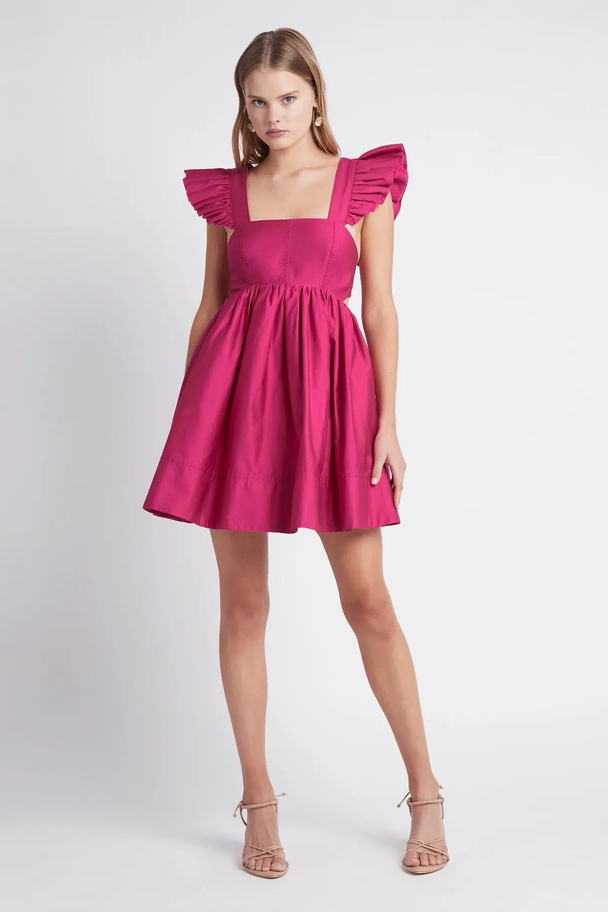 Aje Midsummer Mini Dress Pink Size AU 12 for rent on The Volte - main image