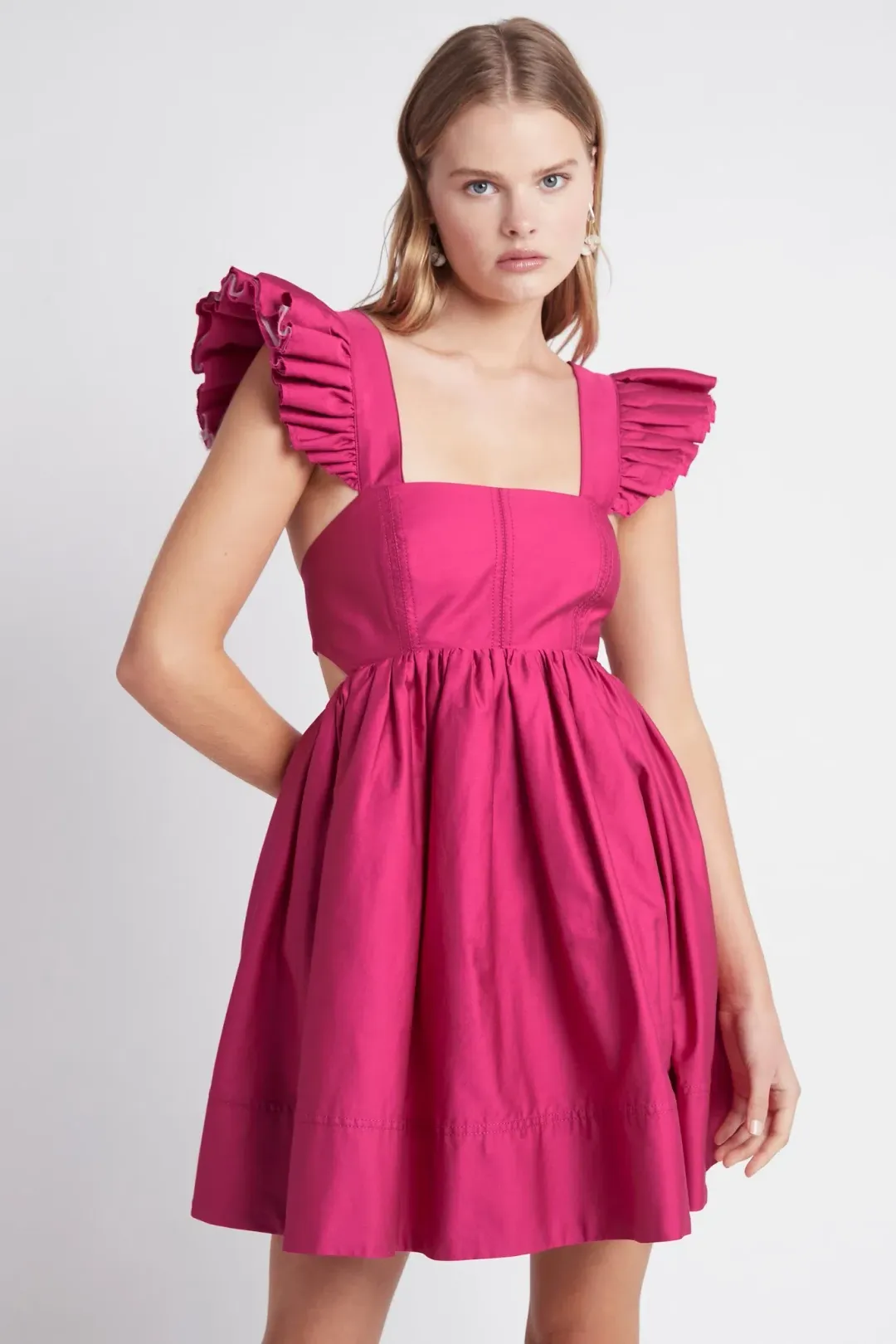 Aje Midsummer Mini Dress Pink Size AU 12 for rent on The Volte - main image