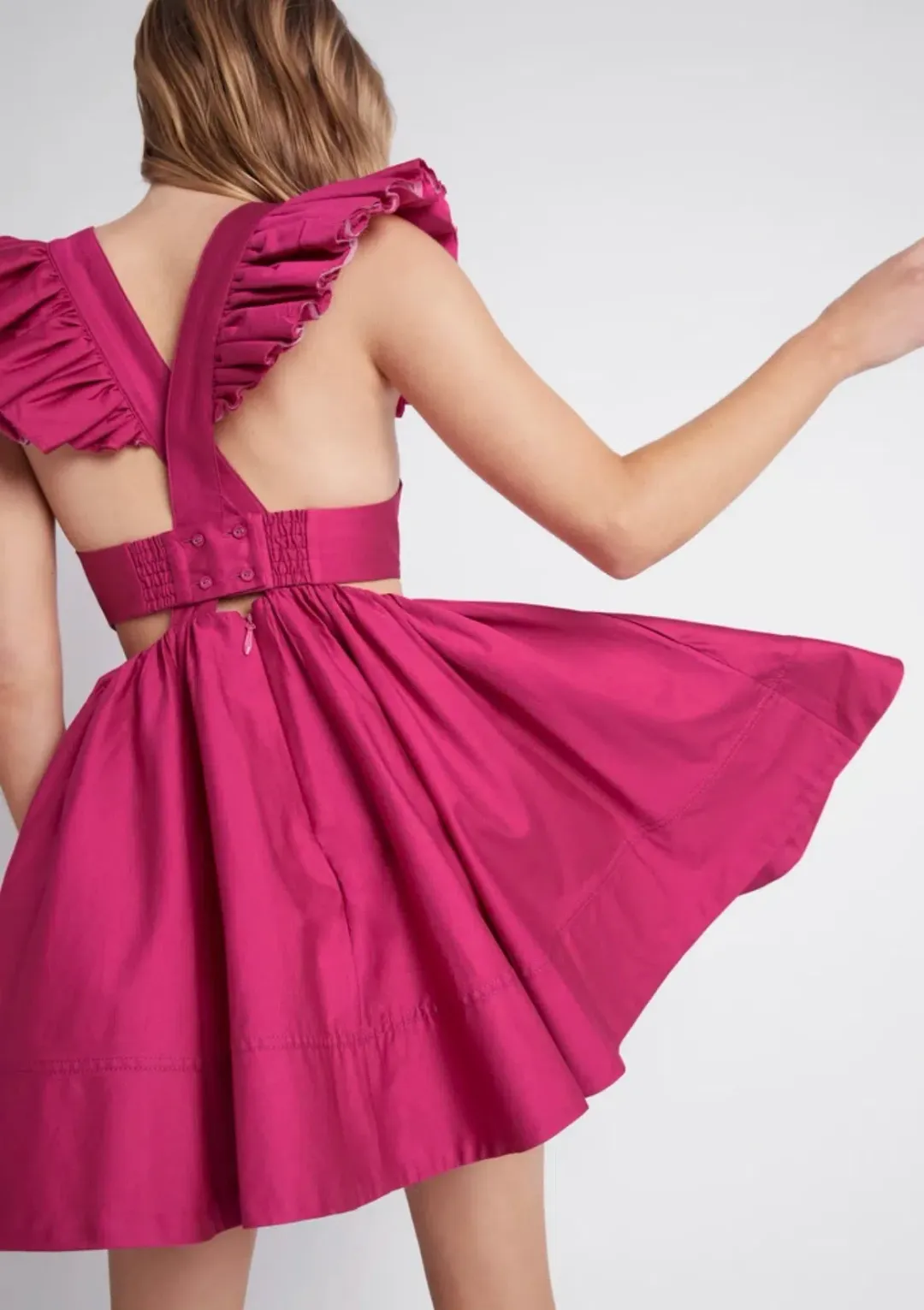 Aje Midsummer Mini Dress Pink Size AU 12 for rent on The Volte - main image