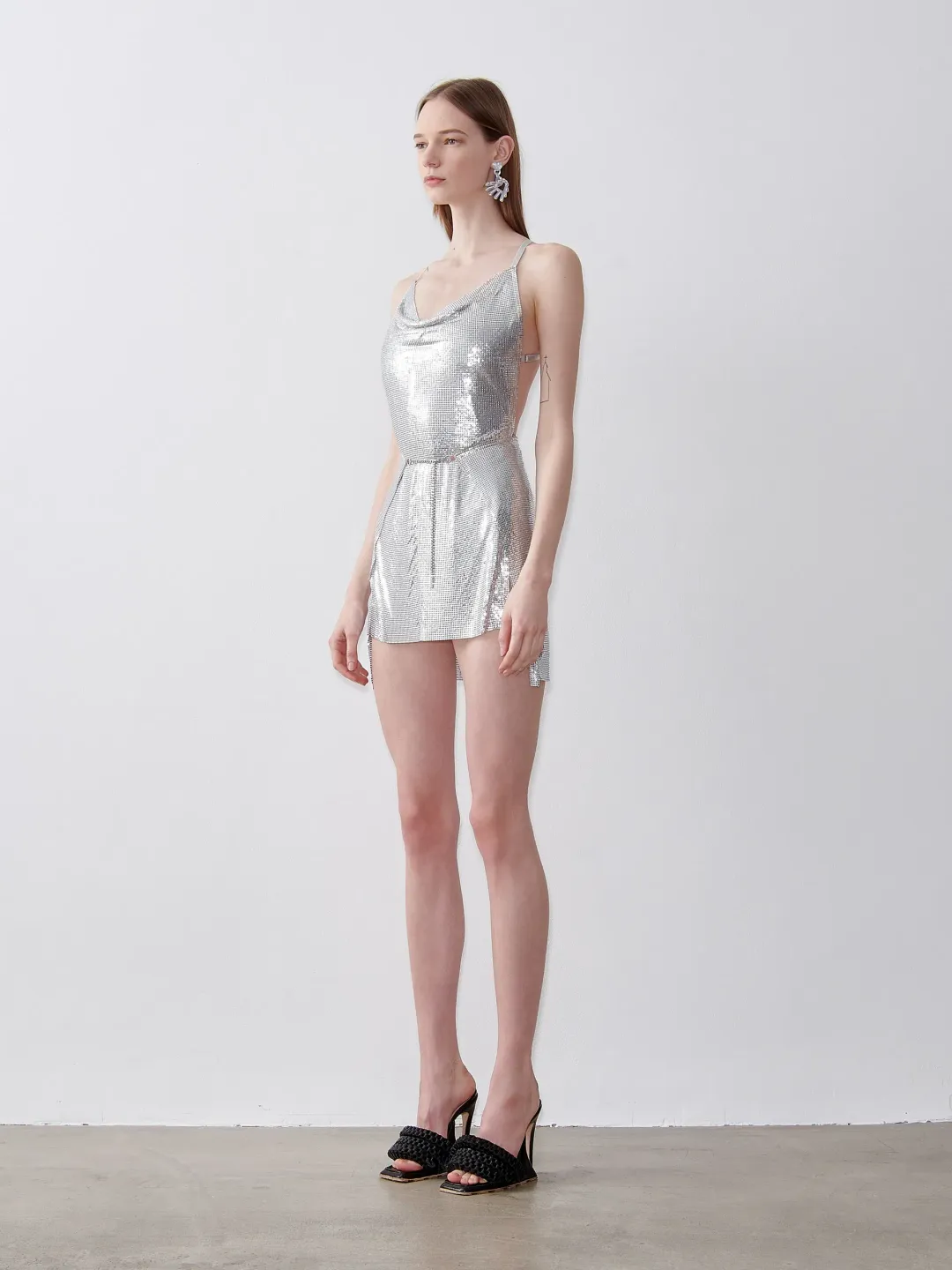 Poster Girl Adrianne Mini Dress Silver Size 8 for rent on The Volte - main image