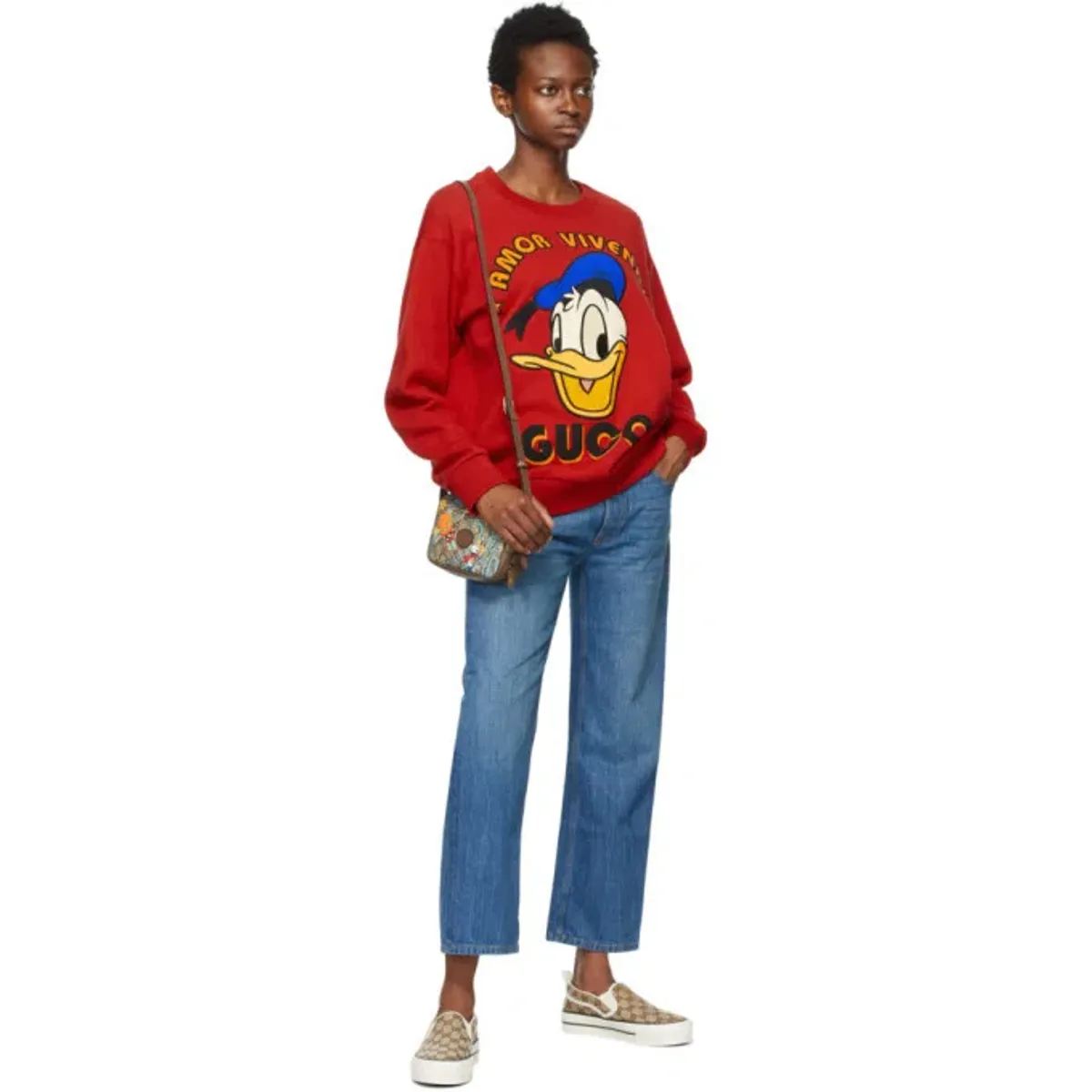 Gucci Disney Edition Eco-Washed Donald Duck Jeans Blue Size AU 10 for rent on The Volte - main image
