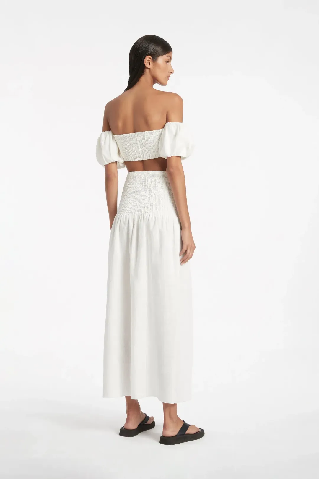 Sir the Label Lotte Bandeau & Alena Ruched Maxi Skirt Set White Size 1 for rent on The Volte - main image