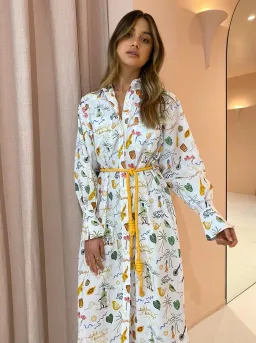 Alemais x Sam Pauletto Golden Hand Midi Shirt Dress Print Size 10 for rent on The Volte - image 3