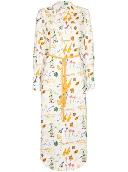 Alemais x Sam Pauletto Golden Hand Midi Shirt Dress Print Size 10 for rent on The Volte - image 7