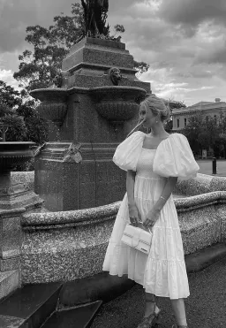 Aje Cherished Midi Dress Ivory Size 4 for rent on The Volte - image 4