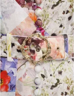 Zimmermann Prima Belted Mini Dress Patchwork Floral Print Size 0P/Au 6  for rent on The Volte - image 4