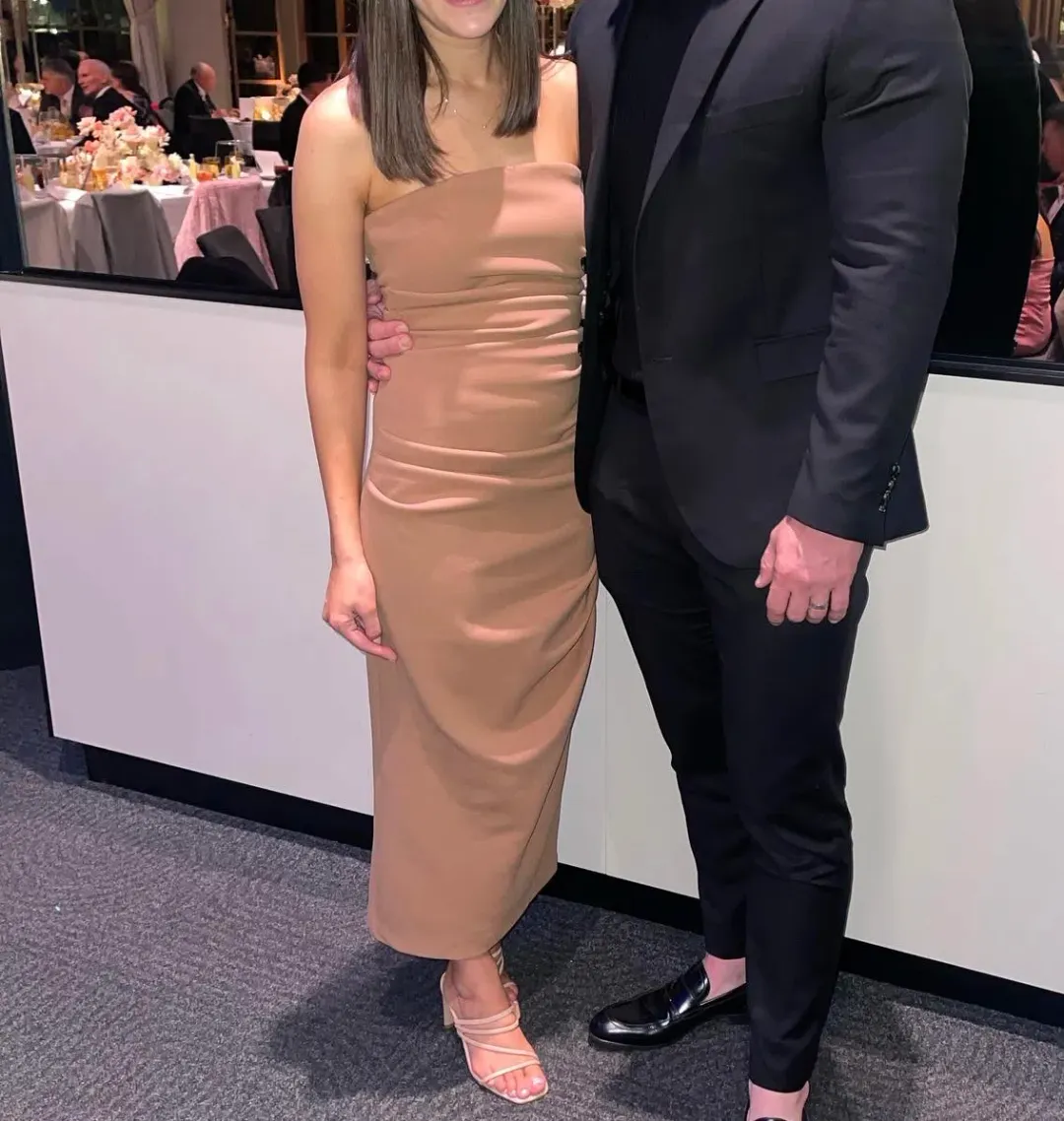 Misha Calandra Midi Dress Brown Size 8 for rent on The Volte - main image